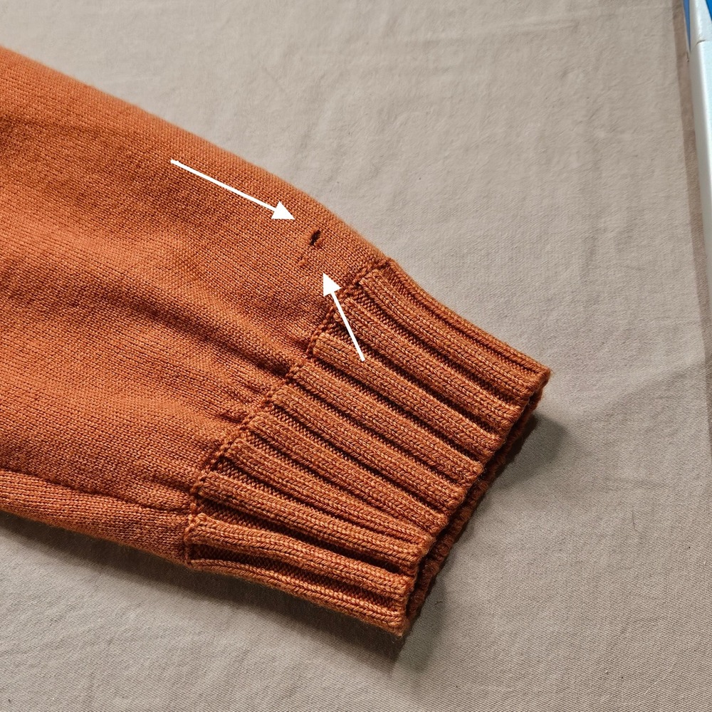 MARTIN Mens  Italian Merino Wool Quarter Zip Sweater Orange XL Casual Old‎ Money - Picture 8 of 10